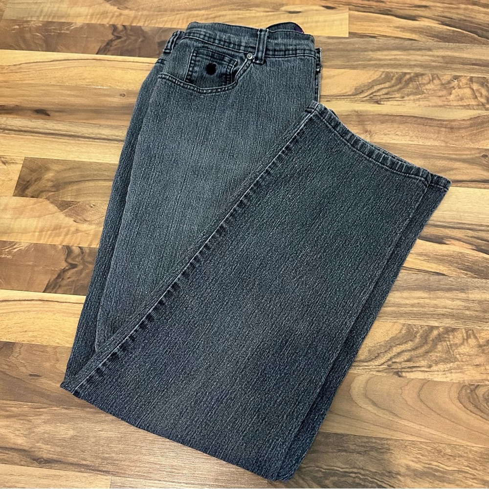 Gloria Vanderbilt Women’s Gray Wash Straight Leg Jeans Size 16 Classic Fit